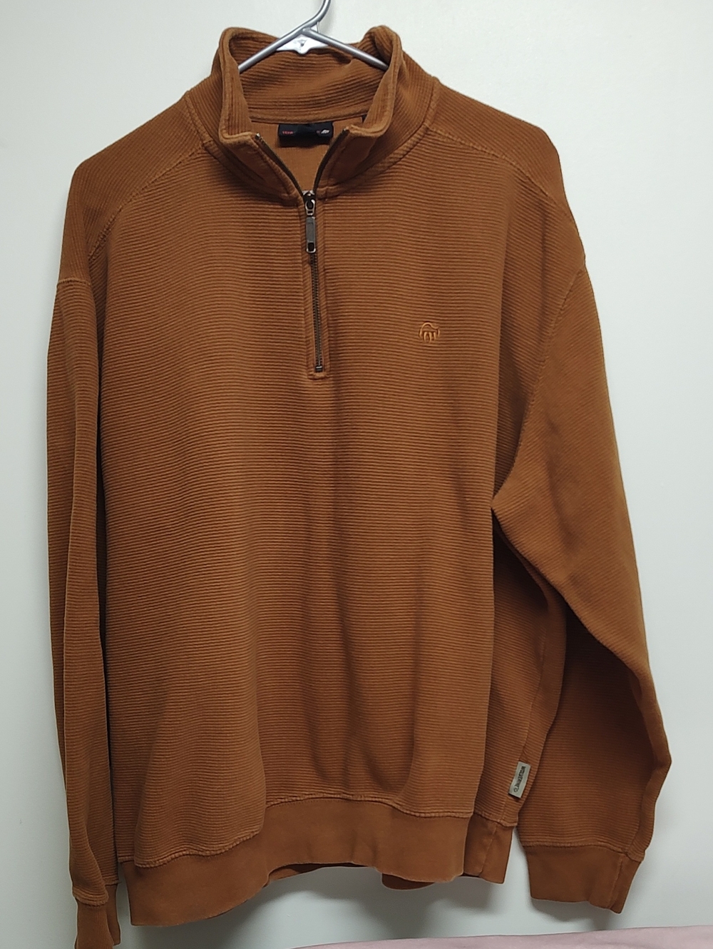 Wolverine Mens Half-Zip Ribbed Pullover Sweater - Brown